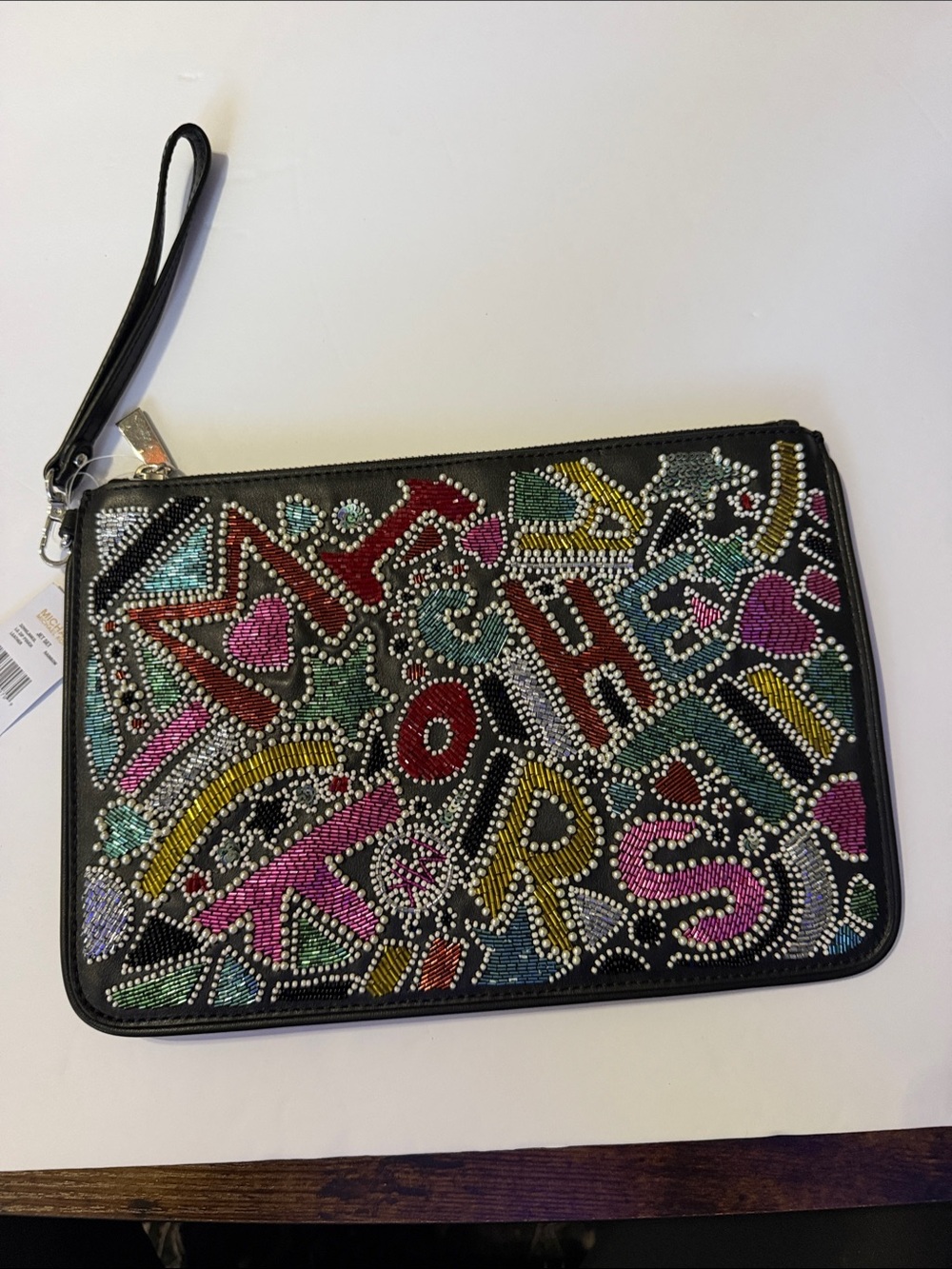 Michael Kors Large jet set beaded wristlet in rainbow NWT
